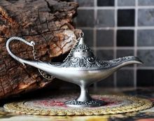 Longer-Lámpara de luz de 22CM de plata de leyenda rara A * laddin, genio mágico, olla de té rusa, decoración de latón 2024 - compra barato