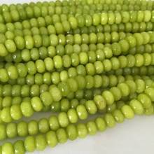 Fashion Green Peridot Stone 5x8mm chalcedony jades Faceted Abacus Rondelle Loose Beads Women Elegant Making Jewelry 15inch BV07 2024 - buy cheap