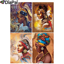 Diapai 100% quadrado completo/broca redonda 5d faça você mesmo pintura de diamante "mulher africana" 3d bordado ponto cruz decoração da casa 2024 - compre barato