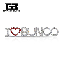 Fashion Pins Accessories Handmade Crystal Jewelry "I LOVE BUNCO" Word Brooch Pin 2024 - buy cheap