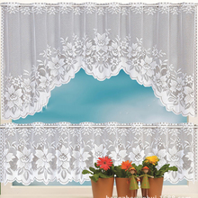European White Lace Sheer Curtains for Kitchen Valance Window Tulle Curtains Coffee Dividers Door Curtain Bedroom Roman Blinds 2024 - buy cheap