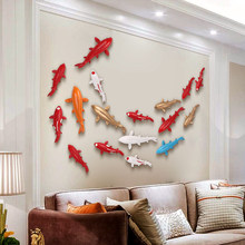 Fondo de pared de sofá de casa Simple, Mural de resina, adornos de pez colgante, artesanías, regalo de boda, decoración de pared 2024 - compra barato