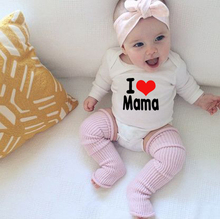 I love mama macacão estampado para bebês, meninos e meninas, roupas para recém-nascidos, manga longa, fofo, 0-24 meses 2024 - compre barato