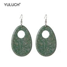 YULUCH Vintage Imitation Rust Hollow Water Drop Natural Wooden Pendant Earrings Ethnic African Long Big Dangle Earrings Jewelry 2024 - buy cheap