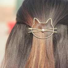 Shuangshuo Cute Beauty Crystal Cat Pearl Gold Headwear Hairpin Hair Clip Hair Jewelry Cat Head Tiara Bridal Hair Accessories 2024 - buy cheap