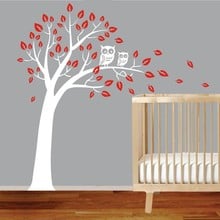 Hot Sale Nursery Tree Pattern Art Wall Stickers With Owls Cute Sweet Children Bedroom Decorative Wall Murals Vinyl Decal Wm-573 2024 - buy cheap