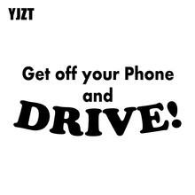 YJZT 14,1 см * 6 см выйти ваш телефон и езды на автомобиле! Забавная виниловая наклейка на автомобиль черный/серебристый C10-01804 2024 - купить недорого