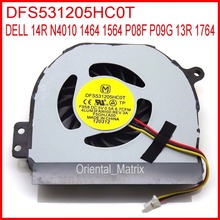 Оригинальный Новый кулер DFS531205HC0T DC5V 0.5A для ноутбука DELL 14R N4010 1464 1564 P08F P09G 13R 1764 2024 - купить недорого