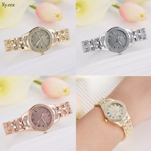 Women Ladies Stainless Steel Crystal Rhinestone Bracelet Quartz Wrist Watch 2024 - buy cheap