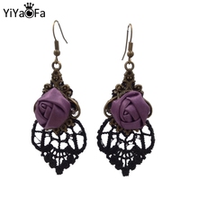 YiYaoFa Handmade Dangle Earrings Gothic Rose Drop Earrings for Women Accessories Lace Earrings Women Party Accessories YE-19 2024 - buy cheap