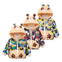 Children Winter Warm Coat Baby Boys Girls Cartoon Bear Hooded Jacket  Children Casual Plus Velvet Thickening Outerwear 1-4 Years 2024 - buy cheap