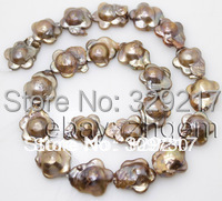 Jewelry 00386 mm natural brown keshi pearl loose beads gem stone 15"l ong strand flower 2024 - buy cheap