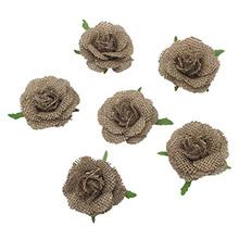 6pcs/set Handmade Jute Hessian Burlap Flowers Rose Shabby Chic Wedding Decor Christmas DIY Party Supplies 5BB5729 2024 - buy cheap