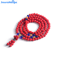 Wholesale Red Natural Cinnabar Bracelets 6mm Lotus Bead with lotus Pendant Bracelet Soothe Nerves Evil Spirits for Women Jewelry 2024 - buy cheap
