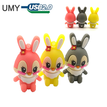 Cute rabbit usb flash drive pendrive 4GB 8GB 16GB 32GB 64GB cartoon animals memory stick creative gift pen drive usb stick 2024 - buy cheap