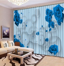 3D Curtain Printing Blockout Polyester Chinese Sun Photo Drapes Fabric For Room Bedroom Window blue curtains 2024 - buy cheap