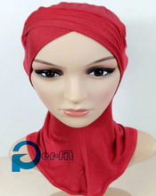 Cachecol hijab ninja underscarf cruzamento com linha decorativa 10 cores 10 pçs/lote navio livre 2024 - compre barato