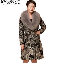 AYUNSUE Women's Winter Down Jackets Real Sheepskin Coat Long Slim Genuine Leather Jacket Luxury Natural Fox Fur Collar  WYQ1588 2024 - buy cheap