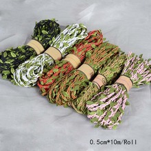 1 Roll 10m/Roll Cords Eco-Friendly Green Leaves Braided Linen Rope DIY Hang Tag String Wedding Party Home Decoration Accessories 2024 - buy cheap