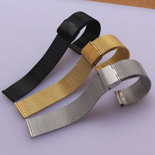 Black Gold Stainless Steel Mesh Wristwatch Band Silver Straps Watch Bracelet watchband 8 10mm 12mm 14mm 16mm 18mm 20mm 22mm 24mm 2024 - buy cheap