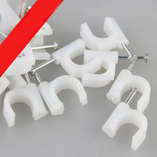 7MM Circle Path Circle cable clips cable nail wire clips 100PCS/bag 7mm cable clips Round white  Round 7mm diameter 2024 - buy cheap