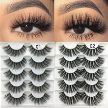 5 Pairs 3D Faux Mink Hair Soft False Eyelashes Fluffy Wispy Thick Lashes Handmade Soft Natural Eye Makeup Extension Tools 2024 - buy cheap