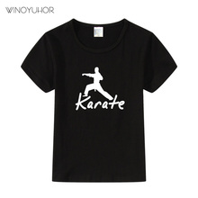 Children Fashion Print Karate Kanji T-shirts Kids Summer Tees Boys Girls Tops Baby Casual Short Sleeve Clothes 2024 - buy cheap
