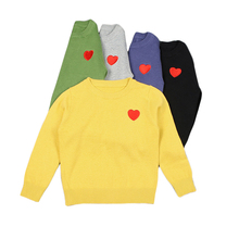 Pulôver de algodão para meninos e meninas, suéter bordado de coração, amarelo e cinza, para outono e inverno de 12 meses a 6 anos, 2020 2024 - compre barato