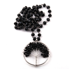 Бесплатная доставка, богемные ювелирные изделия, черная стеклянная цепочка, женское этническое ожерелье 2024 - купить недорого