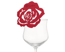 Cartões com flor de rosa para óculos, decoração rústica de festa de aniversário, vinho, marcadores 2024 - compre barato