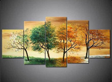 5 Piece Wall Art Modern Abstract Botanical Oil Painting On Canvas Tree Of Life Painting Fine Art Pentaptych Wall Decor Floral 2024 - buy cheap