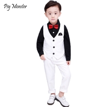 Boys Formal Tuxedo Weeding Suits kids Vest Pants 2pcs Prince Performance Costume Children Clothing Birthday Dress Gift Suit F158 2024 - buy cheap