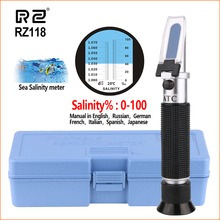 RZ Refractometer Salinity Meter Auto Refratometro Tester Professional 0-100% Brix RZ118 Aquarium Refractometer Salt Hydrometer 2024 - compre barato