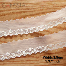1yard Width:3.5cm Elegant Wave Cotton Lace Mesh Garment Lace Ivory White Cotton Embroidered (ss-455) 2024 - buy cheap