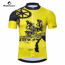 Weimomonkey camisa para ciclismo masculina, camiseta para mountain bike com manga curta roupa para bicicleta mtb top 2018 roupas para ciclismo maillot amarelo engrenagem 2024 - compre barato