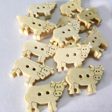 50 pcs 23*15mm Vaca decorativos botões de madeira scrapbooking acessórios de costura botão de madeira para a roupa de costura Artesanato recados 2024 - compre barato