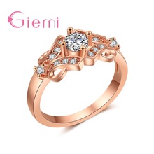 New Arrival Rose Gold Color Paved Micro Cubic Zircon Crystal Ring For Women Girl Ring Charm Novel Vintage Bridal Jewelry 2024 - buy cheap