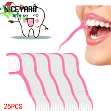 NICEYARD Disposable Oral Care Toothpicks Interdental Brush Dental Floss Toothpick Plastic Tooth Picks 25pcs/pack Teeth Cleaning 2024 - buy cheap