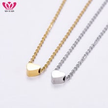 Stainless Steel small Cute Heart Necklace for Women Simple Tiny Heart Choker Necklace Short Chain Romantic for Women Jewelry 2024 - buy cheap
