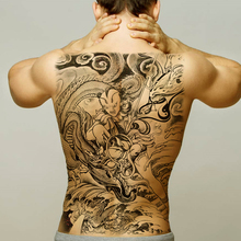 Большая татуировка, водостойкая Временная тату-наклейка с изображением Льва, тигра, Dragon, дикое яростное животное, татуировка с полной обратной связью 2024 - купить недорого