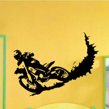 Bicicleta moto motocross esporte adesivo de parede decalque decoração para casa decalques adesivos mural 2024 - compre barato