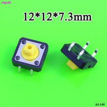Cltgxdd 12x12x7,3 мм Тактильные переключатели желтый квадратный кнопочный такт переключатель 12*12*7,3 мм 4p SMT вертикальный микропереключатель 2024 - купить недорого