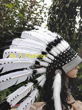 21inch high feather Headdress headpiece feather hat halloween feather costume 2024 - buy cheap