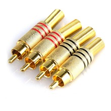 4pcs RCA audio connector HIFI plug AV plugs male vedio connector welding type 6.5mm 2024 - buy cheap