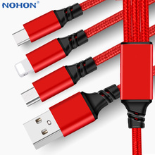 2/3 in 1 Charger Cable For iPhone 6 S 6S 5 SE 7 8 Plus X XR XS Max Micro USB Type C Android For Huawei Xiaomi 3in1 3A Wire Cord 2024 - buy cheap
