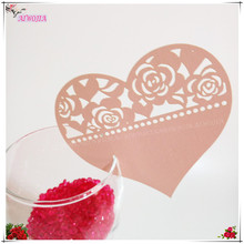 50 Pcs Love Heart Shape Wine Glass Card Wedding Decorations Laser Cut Cup Name Card Birthday Party Wedding Decorations 6ZSH052 2024 - buy cheap