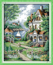 New European-style villa scenery home decor Cross Stitch kits 14ct white 11ct print embroidery DIY handmade needlework wall 2024 - buy cheap