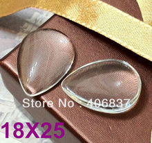 50pcs/Lot, Good Quality 18X25mm Dome Teardrop Clear Magnifying Glass Cabochon 2024 - buy cheap