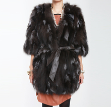 New Silver fox coat women fashion long natural fox fur coats winter fox fur jacket custom plus size 2024 - buy cheap