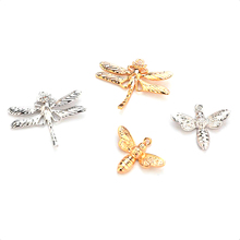 (B018)-colgantes de libélula y Abeja De Latón chapado en oro de 24K, accesorios de joyería Diy, accesorios para pendientes al por mayor, 6 piezas 2024 - compra barato